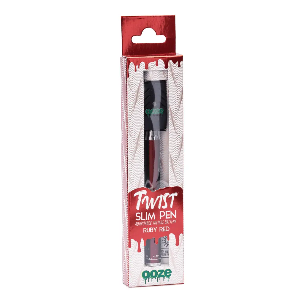 Shop Ooze Slim Twist Pen Vape Battery - Ruby Red Online