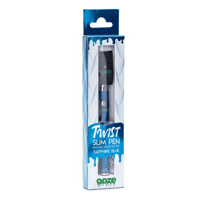 Ooze Slim Twist Pen Vape Battery – Sapphire Blue - Box Front
