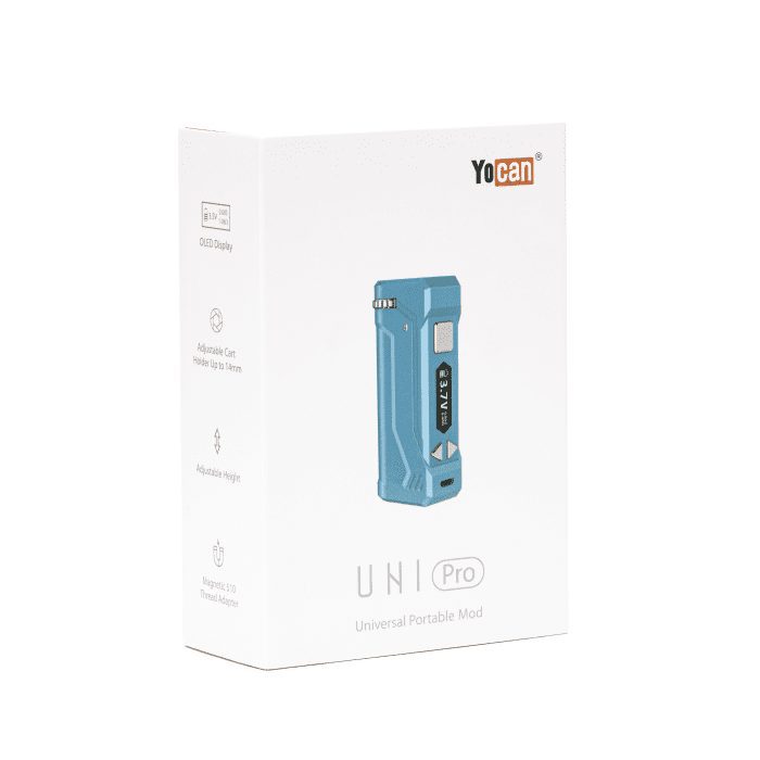 Yocan UNI Pro Universal Portable Box Mod Battery – Airy Blue - Box Front