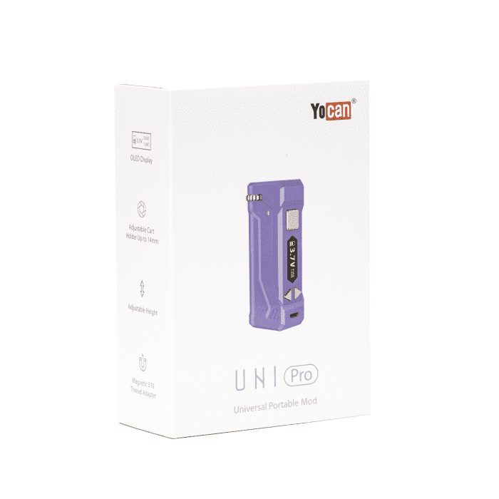 Yocan UNI Pro Universal Portable Box Mod Battery – Purple - Box Front