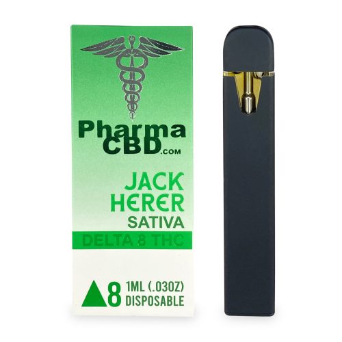 PharmaCBD Jack Herer Delta-8-THC Disposable Vape Pen Box and Pen