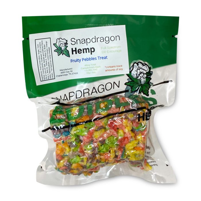 Snapdragon Delta-8-THC Fruity Pebbles Cereal Treat (40 mg Delta-8-THC) - Package Front