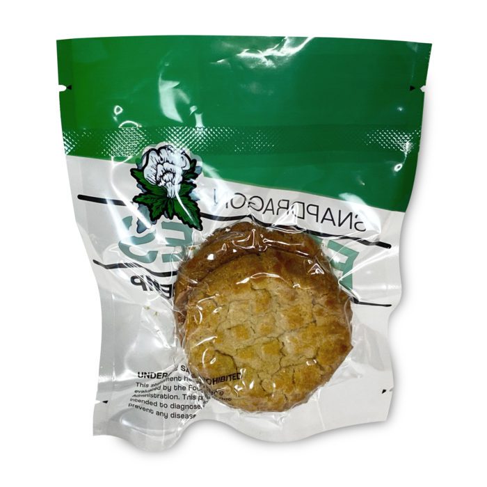 Snapdragon Delta-8-THC Peanut Butter Cookies (80 mg total Delta-8-THC) - Package Back