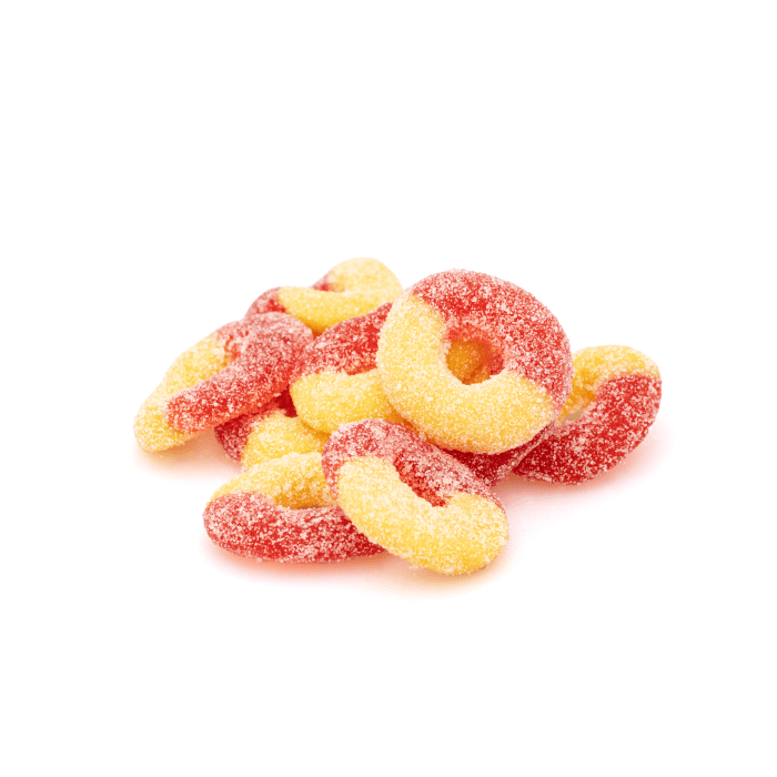 CannaBuddy High Potency Delta-8 Peach Rings (500 mg Total Delta-8-THC) - Pile