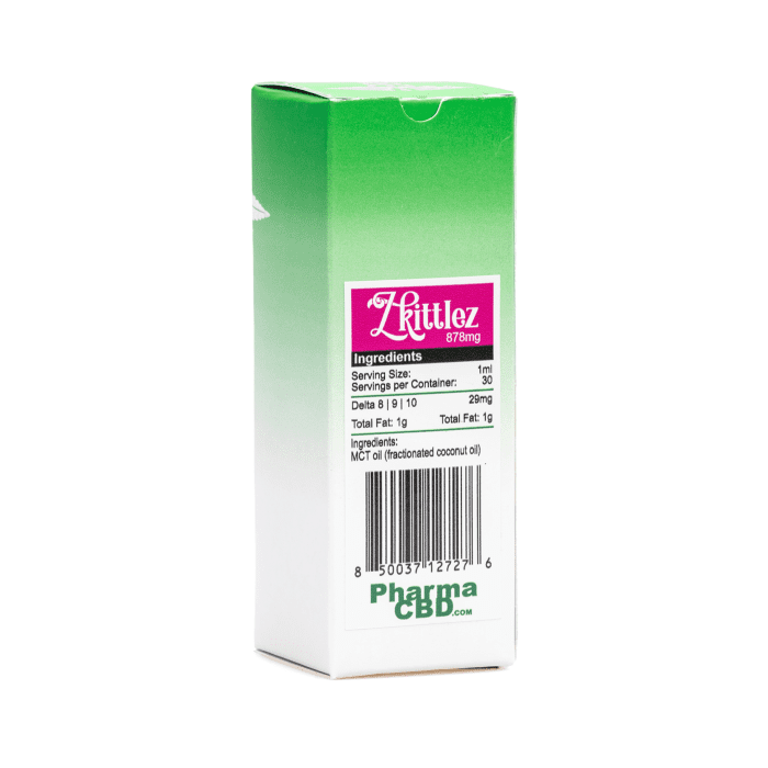 PharmaCBD Triple THC Blend Tincture - Zkittlez (878 mg Delta-8-9-10-THC Blend) - Box Back