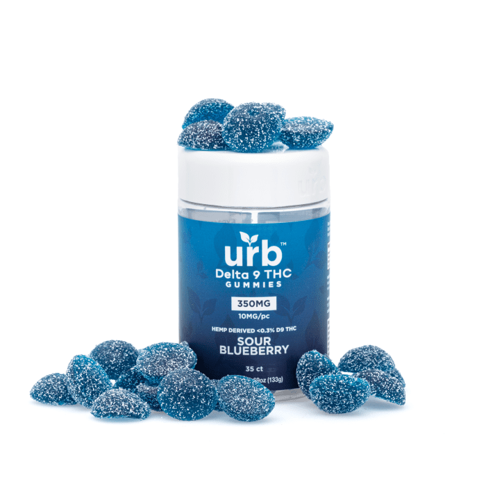 Urb Delta 9 THC Gummies - Sour Blueberry (350 mg Total Delta 9 THC) - Combo