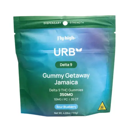 Urb Delta 9 THC Gummies - Sour Blueberry (350 mg Total Delta 9 THC) - Bag Front