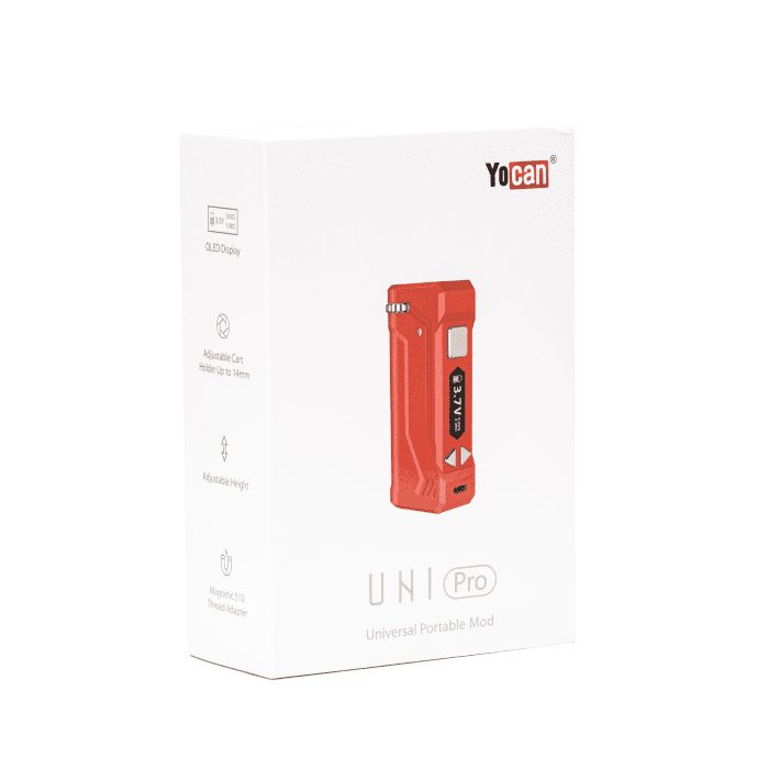 Yocan UNI Pro Universal Portable Box Mod Battery – Red - Box Front