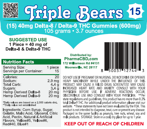 PharmaCBD Delta-8 - Delta-9 Triple Bears 15