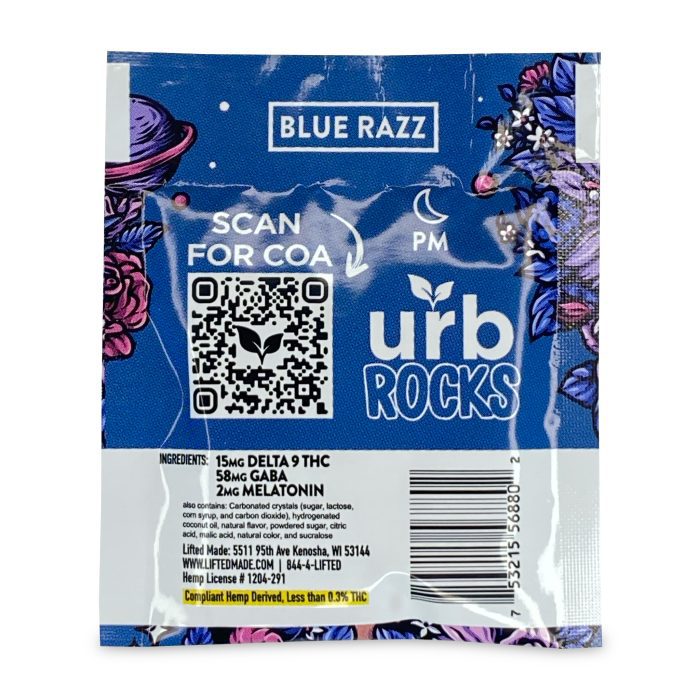 Urb Delta-9 Pop Rocks - Blue Razz (15 mg Total Delta-9-THC) 4