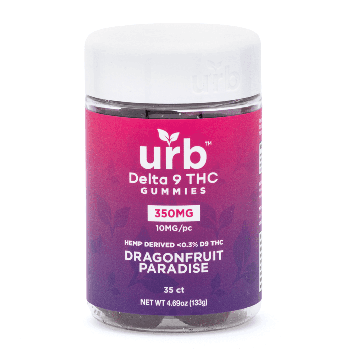 Urb Delta 9 THC Gummies - Dragonfruit Paradise (350 mg Total Delta 9 THC) - Jar Front