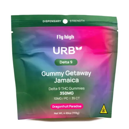 Urb Delta 9 THC Gummies - Dragonfruit Paradise (350 mg Total Delta 9 THC) - bag front