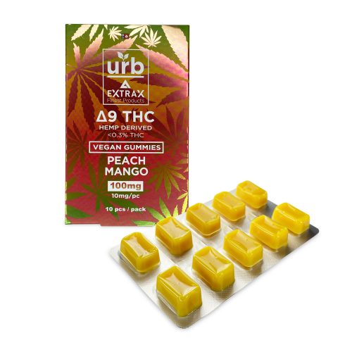 Urb Delta-9-THC Gummies - Peach Mango (100 mg Total Delta-9-THC) A