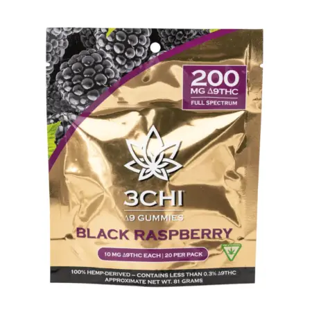 3Chi Delta 9 THC Gummies – Black Raspberry (200 mg Total) - Image 2