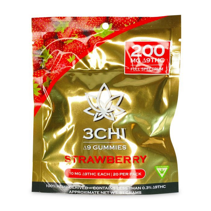 3Chi Delta-9-THC Gummies - Strawberry (200 mg Total Delta-9-THC) 3