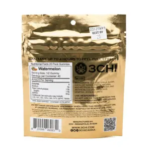 3Chi Delta 9 THC Gummies - Watermelon (200 mg Total Delta 9 THC) - Image 3