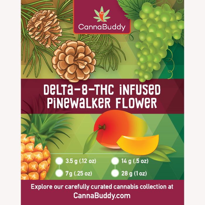 Delta-8-THC Infused Pinewalker Flower Label