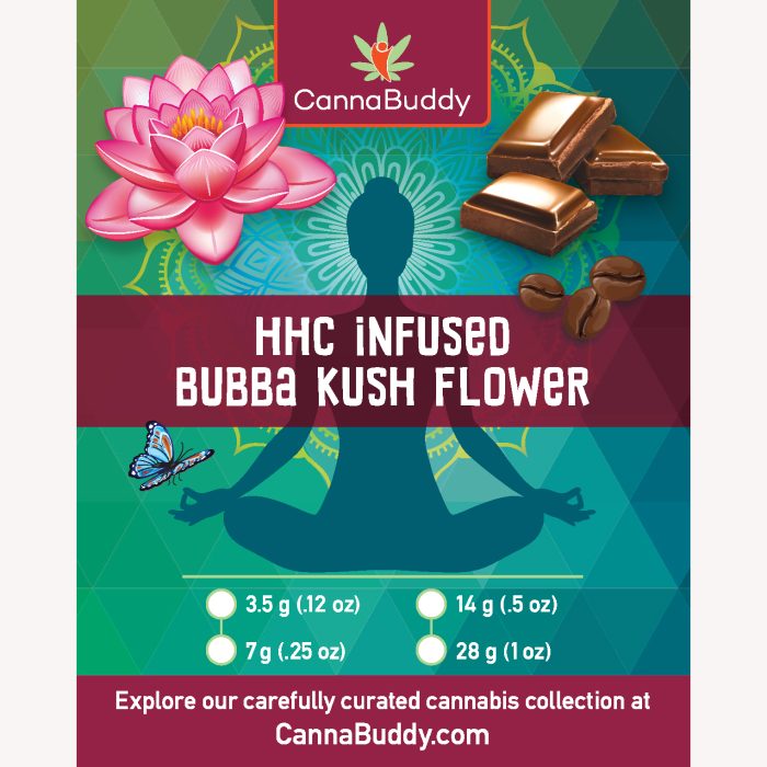 HHC Infused Bubba Kush Flower Label