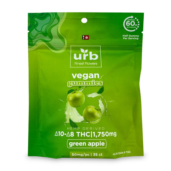 Urb Delta-8 - Delta-10 Gummies - Green Apple (1575 mg Total Delta-8-THC + 175 mg Total Delta-10-THC) B