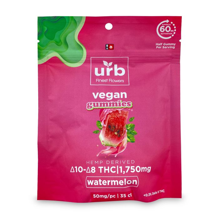 Urb Delta-8 - Delta-10 Gummies - Watermelon (1575 mg Total Delta-8-THC + 175 mg Total Delta-10-THC) B