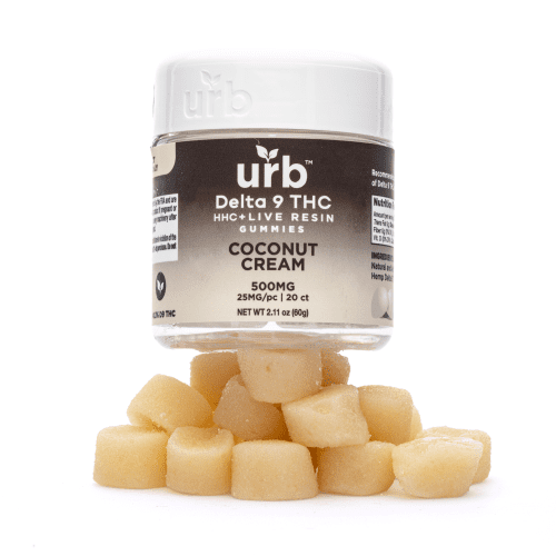 Urb Delta-9-THC HHC Live Resin Gummies - Coconut Cream (200 mg Total Delta-9-THC + 300 mg Total HHC) - Combo