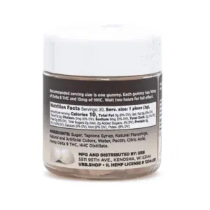 Urb Delta 9 THC / HHC Live Resin Gummies - Coconut Cream (200 mg Total Delta 9 THC + 300 mg Total HHC) - Image 3