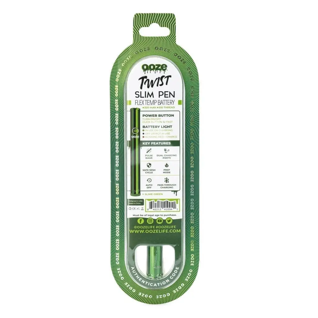 elf bar vape uk Shop Ooze Slim Twist Pen 2.0 Vape Battery - Slime Green Online