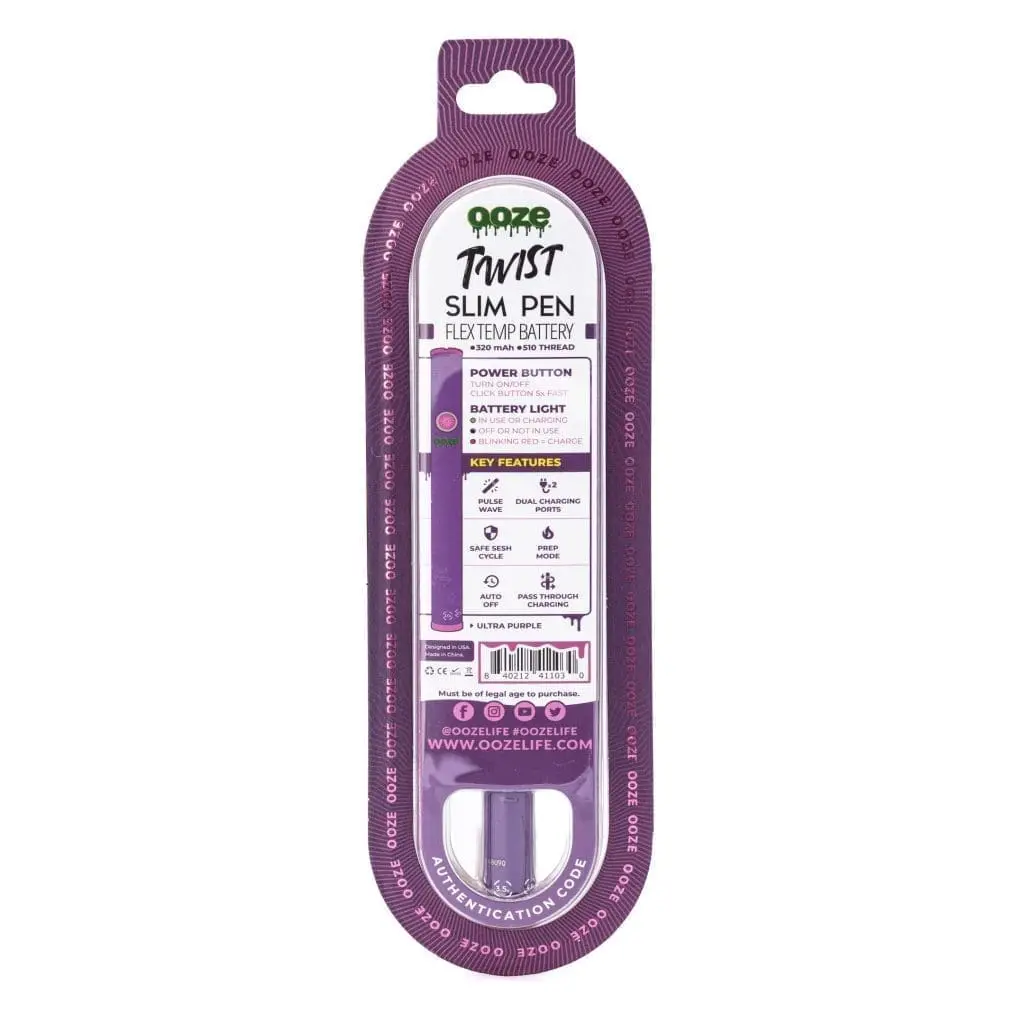 Shop Ooze Slim Twist Pen 2.0 Vape Battery - Ultra Purple Online