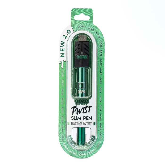 Ooze Slim Twist Pen 2.0 Vape Battery – Aqua Teal - Box Front