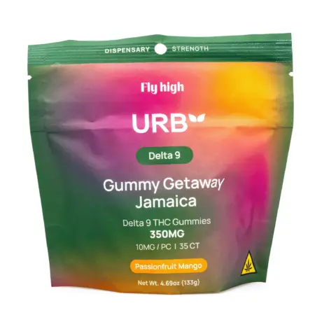 Urb Delta 9 THC Gummies - Passionfruit Mango (350 mg Total Delta 9 THC) - bag front