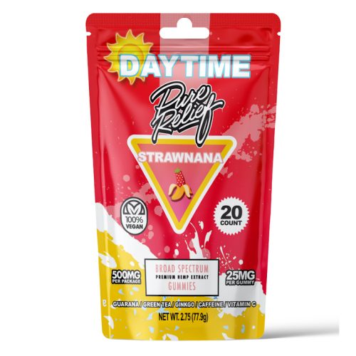 Pure Relief Daytime CBD Gummies - Strawnana (500 mg Total CBD)