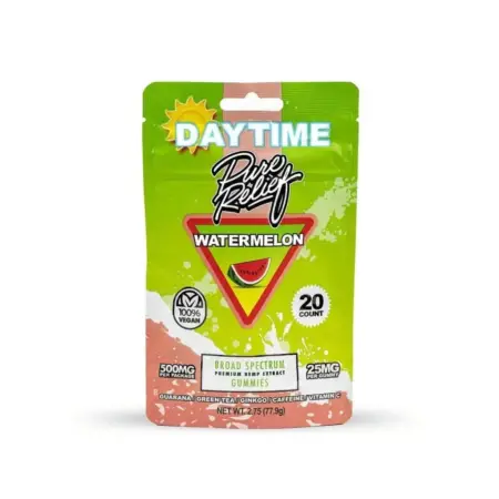 Pure Relief Daytime CBD Gummies - Watermelon - Bag Front