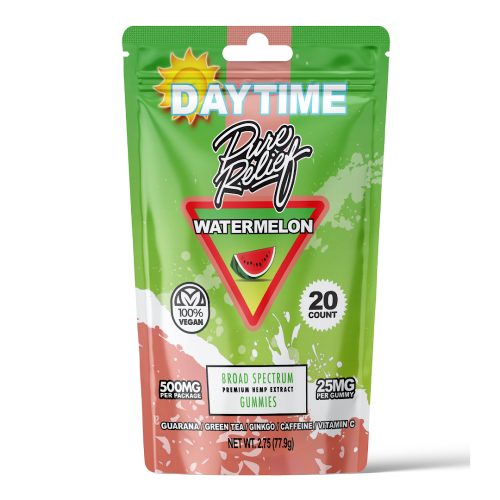 Pure Relief Daytime Gummies - Watermelon (500 mg Total CBD) Front of Package
