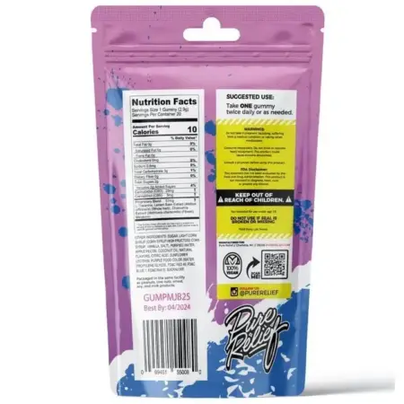 Pure Relief Sleep CBD Gummies - Acai Berry (400 mg Total CBD / 100 mg Total CBN) - Image 2