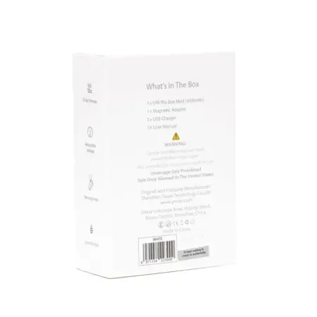 Yocan UNI Pro Universal Portable Box Mod Battery – White - Box Back