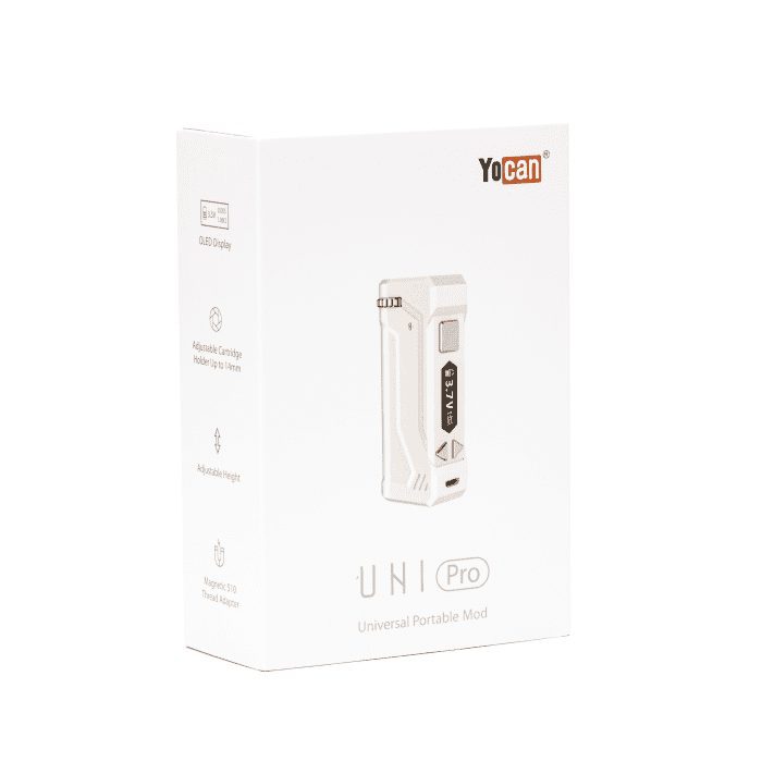 Yocan UNI Pro Universal Portable Box Mod Battery – White - Box Front
