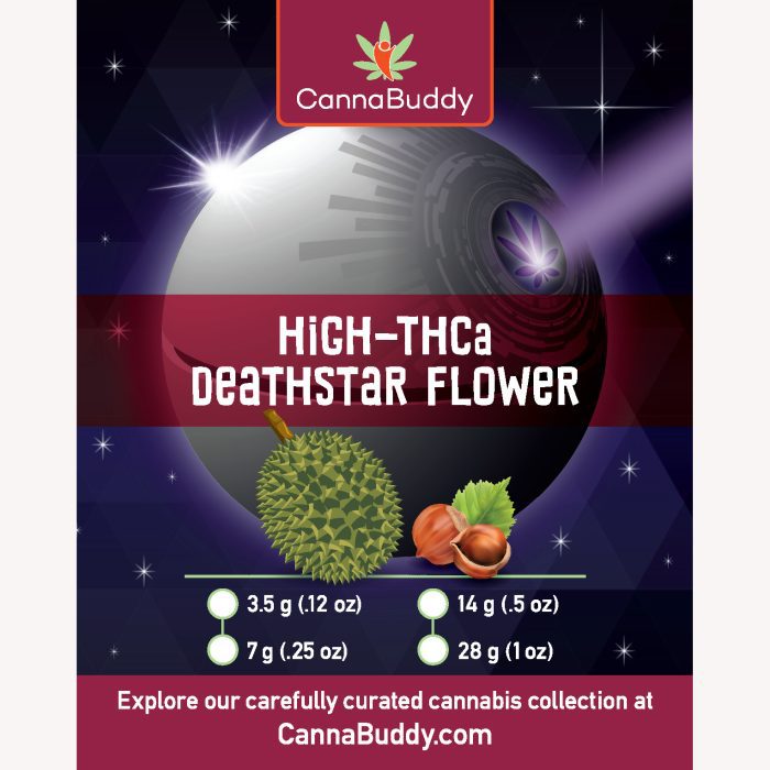 High-THCa Deathstar Flower Label