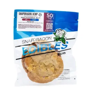 Snapdragon Delta 9 Live Resin and CBD White Chocolate Macadamia Cookies - Pack Back - Pack Front