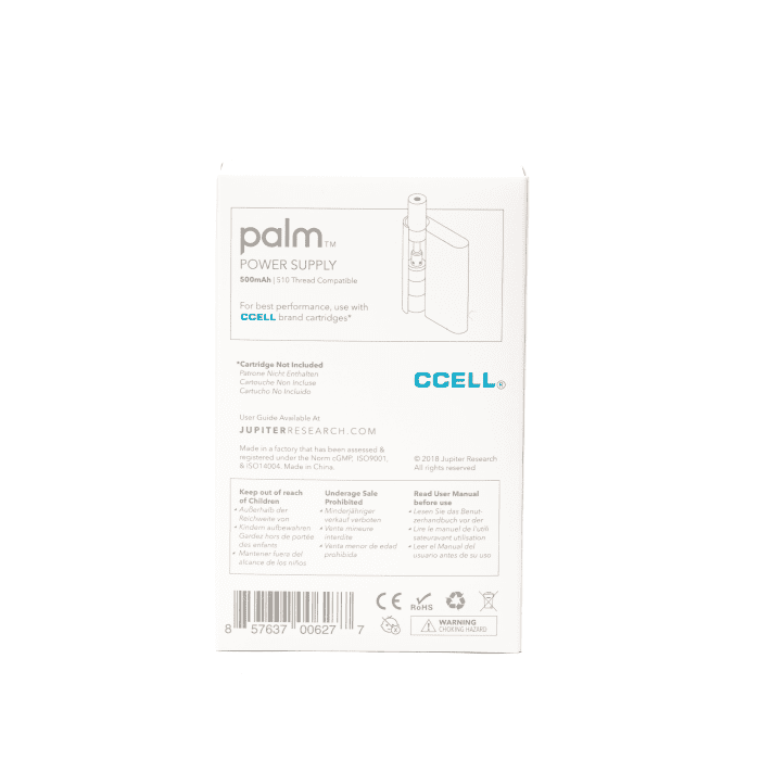CCELL Palm Vape Battery – Blue - Box Back