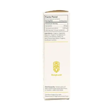 HempLucid CBD Full-Spectrum Water Soluble - 600mg - Natural - Box Side