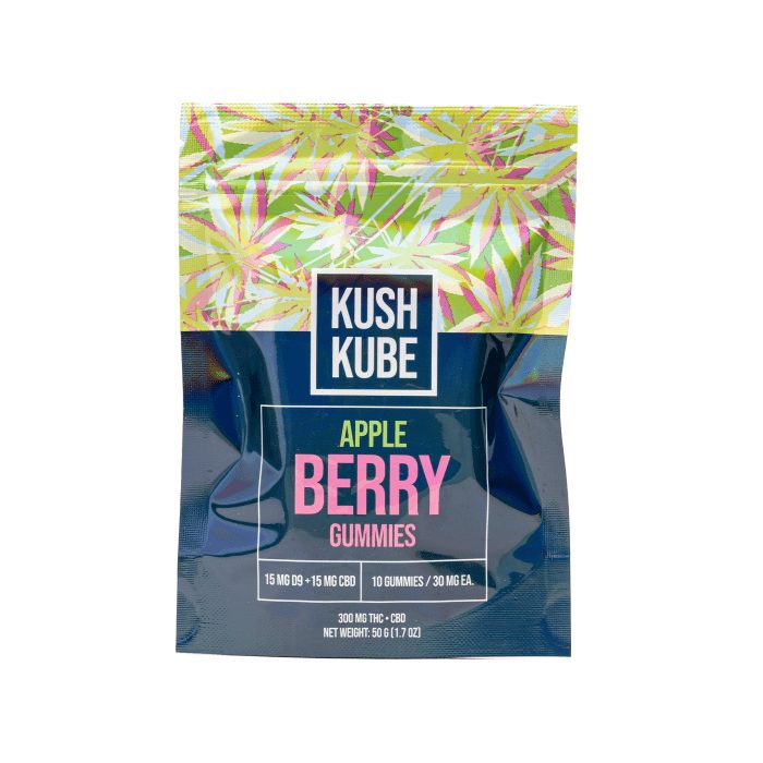 Kush Kube - Delta 9 _ CBD Gummies - Apple Berry - Bag Front