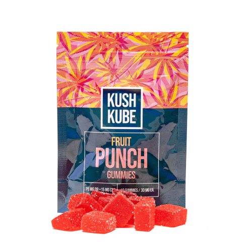 Kush Kube - Delta 9 _ CBD Gummies - Fruit Punch - Combo