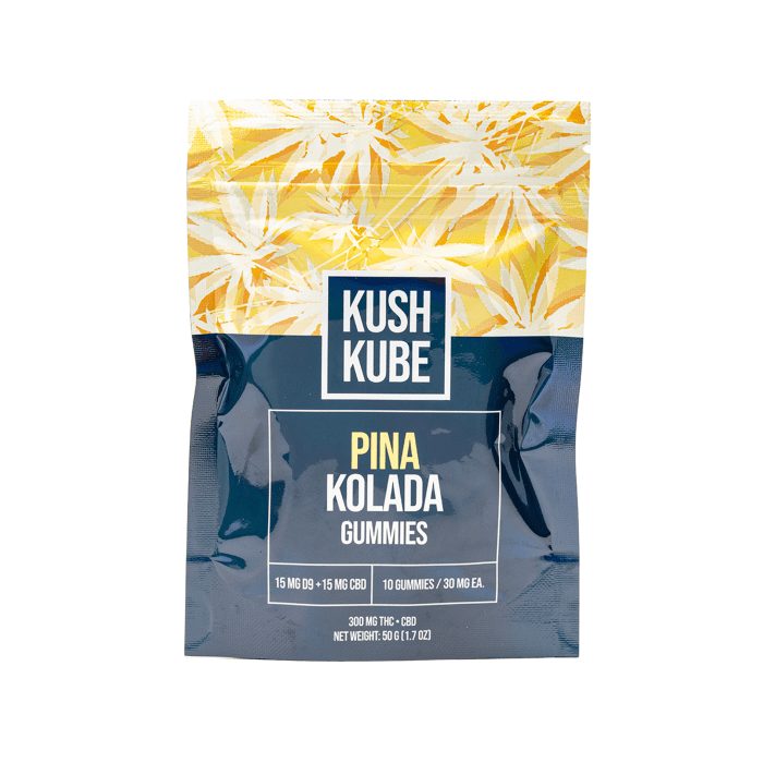 Kush Kube - Delta 9 _ CBD Gummies - Pina Colada - Bag Front