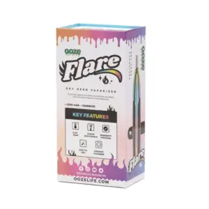 Oooze Flare Dry Herb Vaporizer - Rainbow - Box Back
