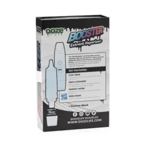 Ooze Booster Extract Vaporizer - Black - Box Back