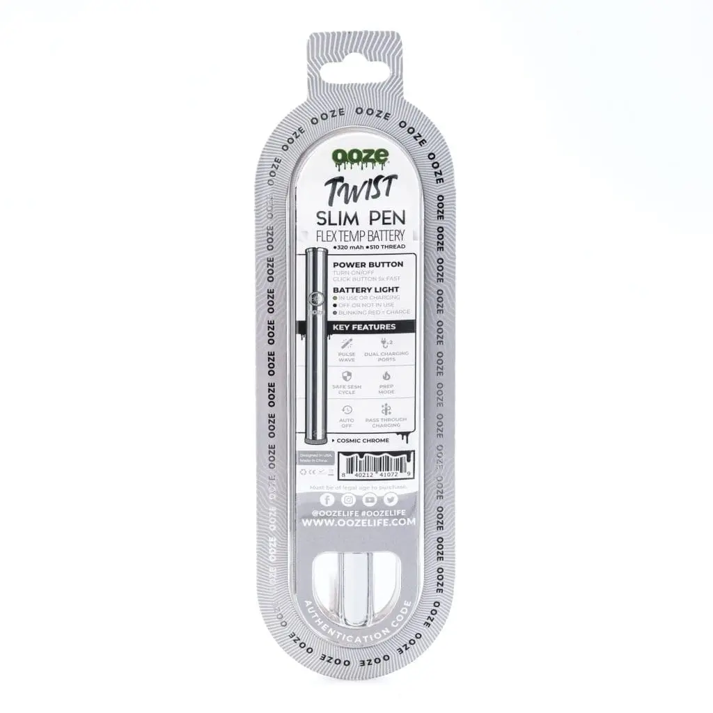 Shop Ooze Slim Twist Pen 2.0 Vape Battery - Cosmic Chrome Online