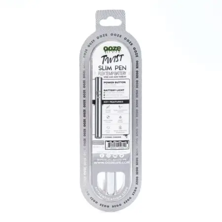 Ooze Slim Twist Pen 2.0 Vape Battery – Cosmic Chrome - Box Back
