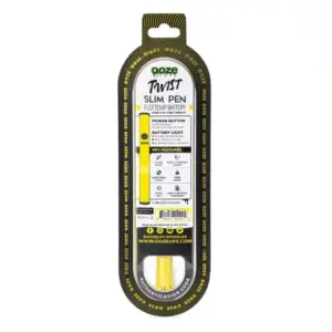 Ooze Slim Twist Pen 2.0 Vape Battery – Mellow Yellow - Box Back