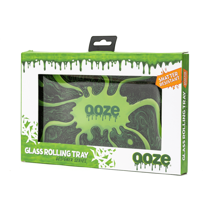 Ooze Shatter Resistant Glass Rolling Tray - Abyss - Box Front
