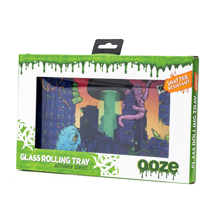 Ooze Shatter Resistant Glass Rolling Tray - After Hours - Box Front